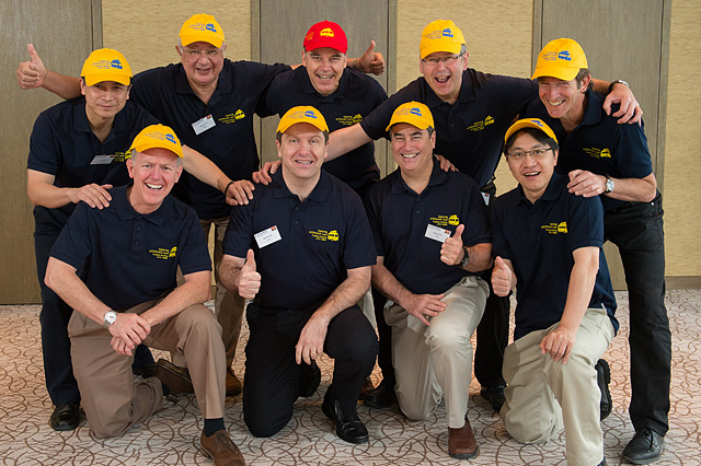Dicovering AOTrauma Land with the AOTrauma International Board members: (front row from left) Michael Baumgaertner, Mauricio Kfuri, Stephen Sims and Frankie Leung; (back row from left) Kodi Kojima, Hazem Abdel Azeem, Nikolaus Renner, Klaus Dresing and Rami Mosheiff at the AOTrauma Breakout Session, Board of Trustees Meeting, Lima, Peru, June 14, 2013